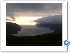 The cloud is covering the northcape at midnight!