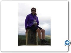 Lizz at the Treriksroset (where the three countries meet)