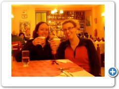 in Puno drinking pisco