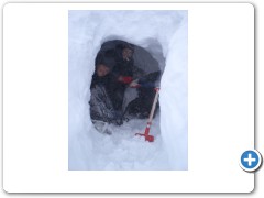 in the snow hole