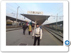 Lizz at the train station